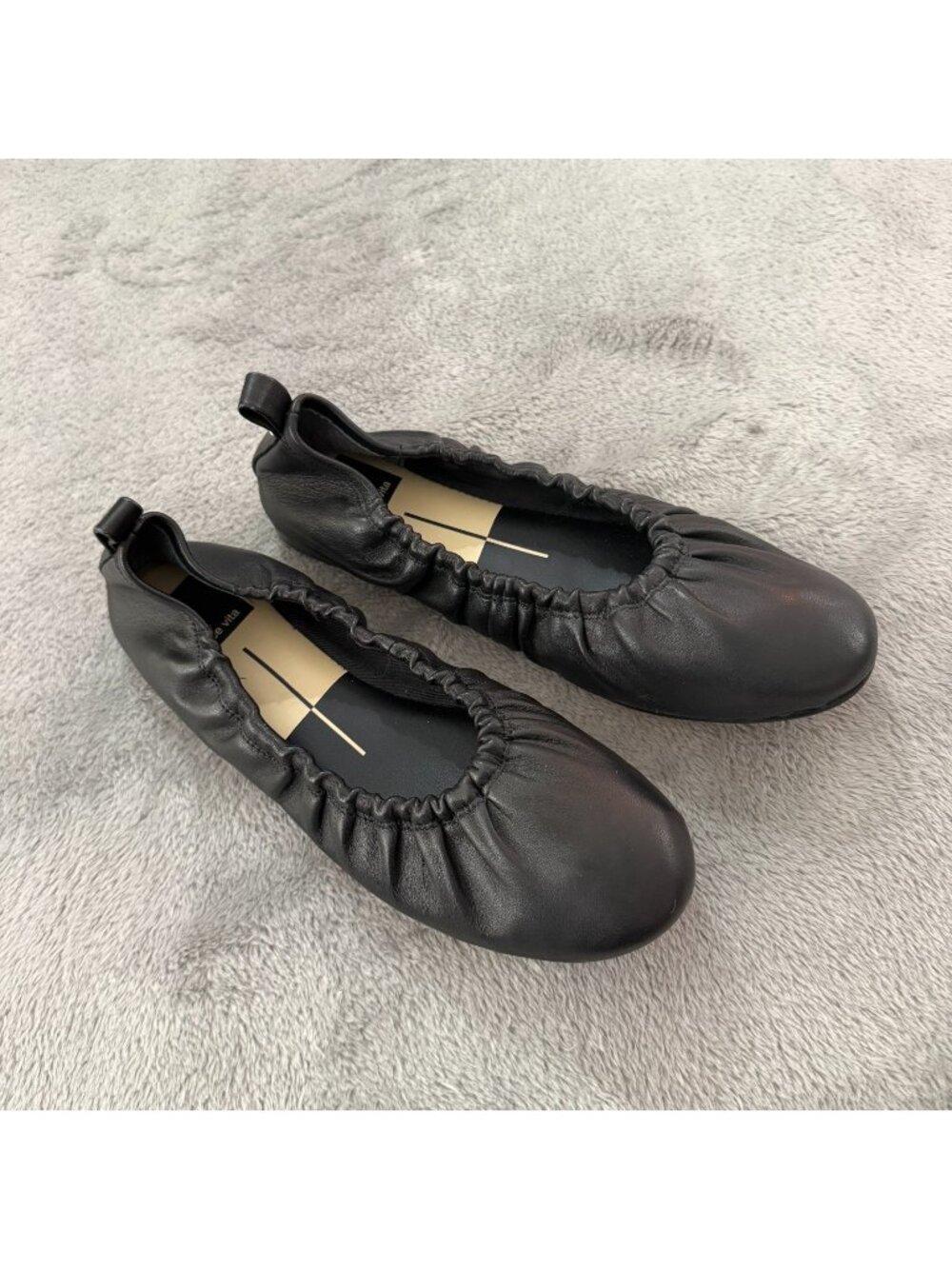 Dolce Vita Black Leather Ballet Flats Shoes Womens size 6